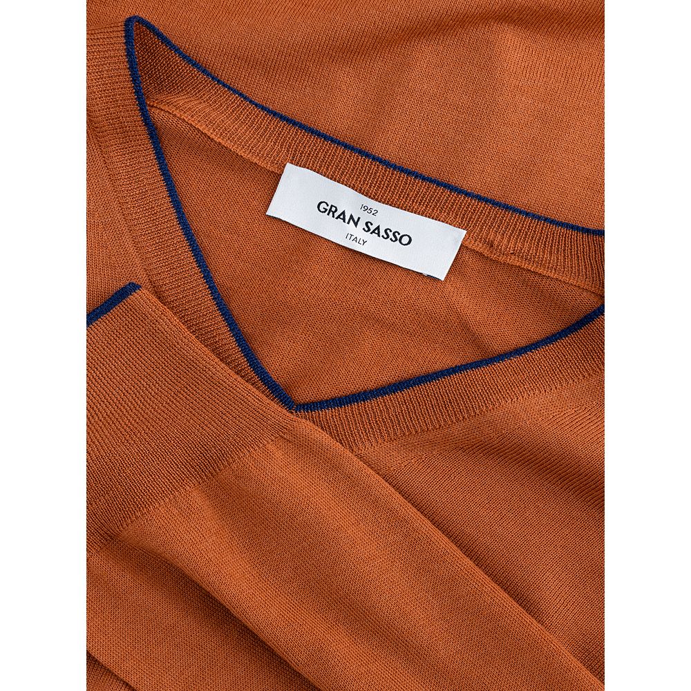 Chic Orange Woolen Sweater for Sophisticated Men