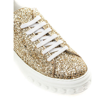 Casadei Gold Leather Sneakers