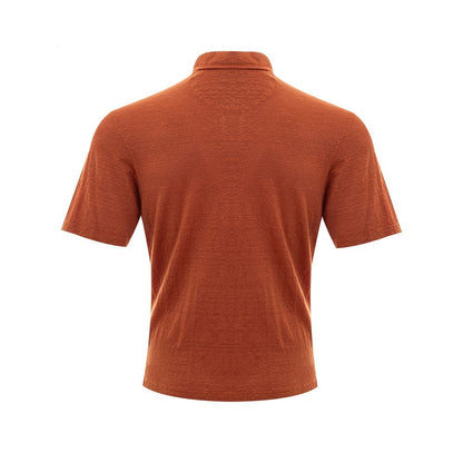 Elegant Linen Polo Shirt in Sophisticated Brown