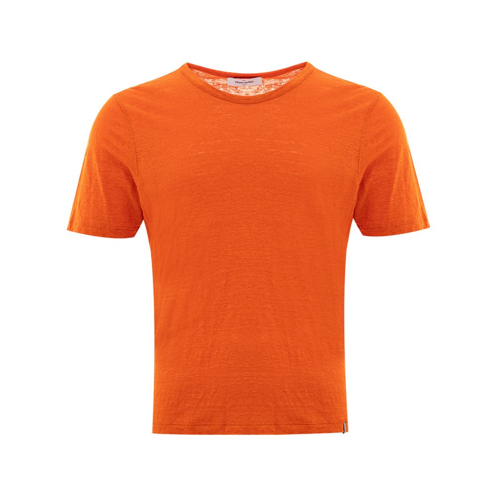 Elegant Linen T-Shirt in Vibrant Orange