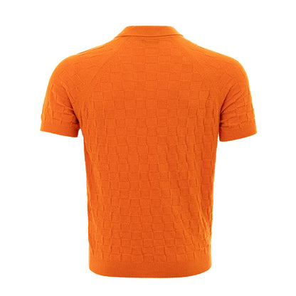 Chic Orange Cotton Polo for the Modern Gentleman