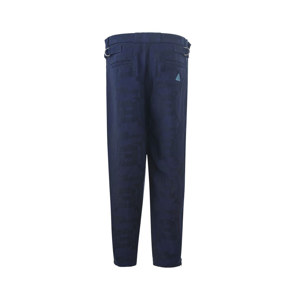 Elegant Blue Linen Trousers for Men