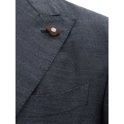 Elegant Gray Wool Jacket for Sophisticated Men