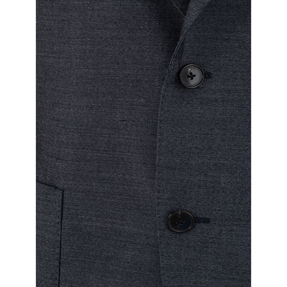 Elegant Gray Wool Jacket for Sophisticated Men