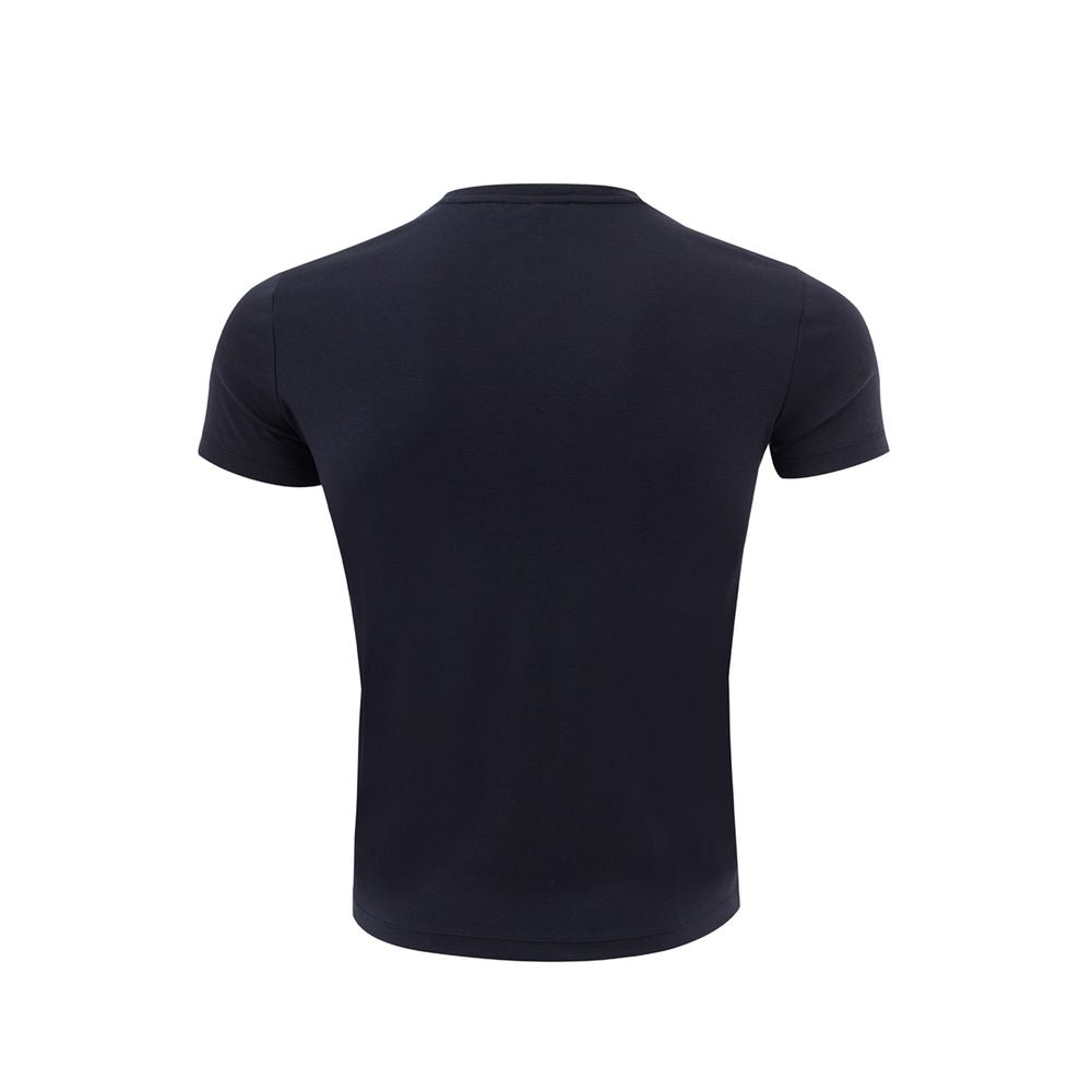 Elegant Blue Cotton Tee for the Modern Man