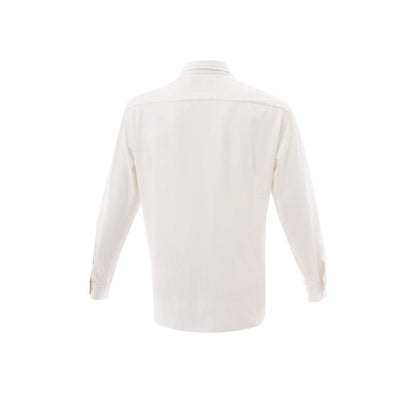 Elegant White Cotton Men's Shirt