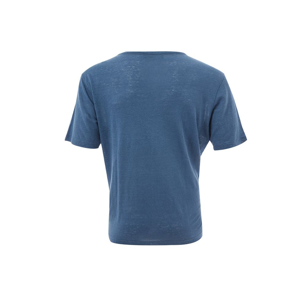 Elegant Blue Cotton T-Shirt for Men