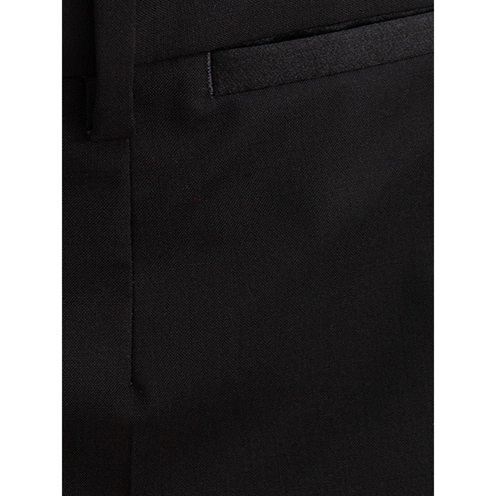 Sleek Black Wool Trousers for Men