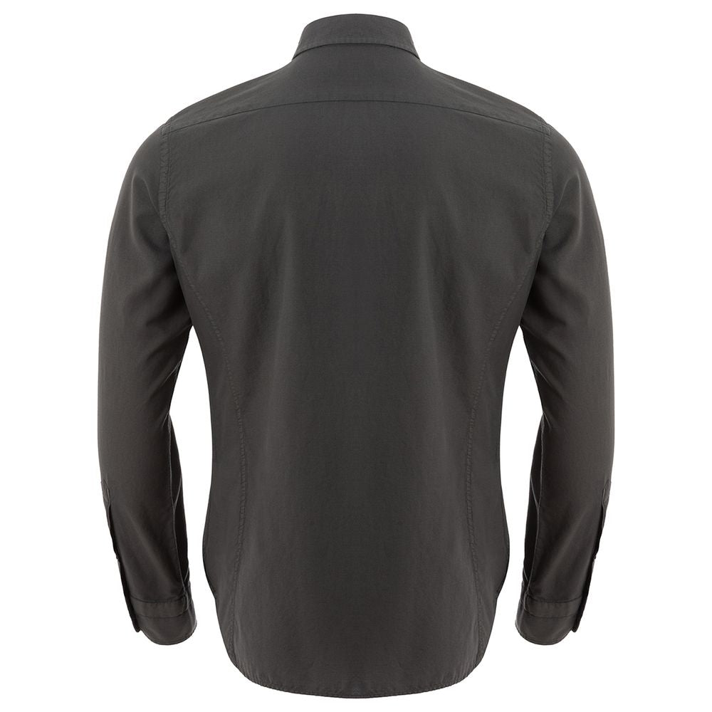 Elegant Gray Cotton Shirt for Men