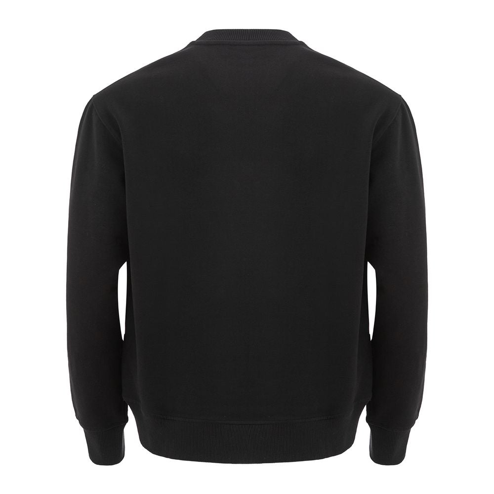 Sleek Black Cotton Sweater for Men