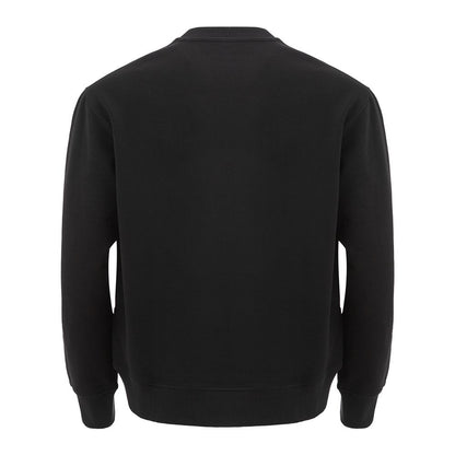 Sleek Black Cotton Sweater for Men