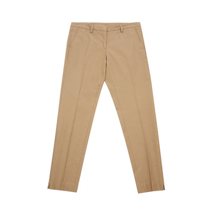 Elegant Brown Cotton Trousers for Women