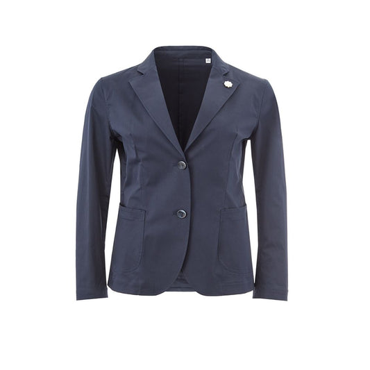 Elegant Blue Cotton Jacket