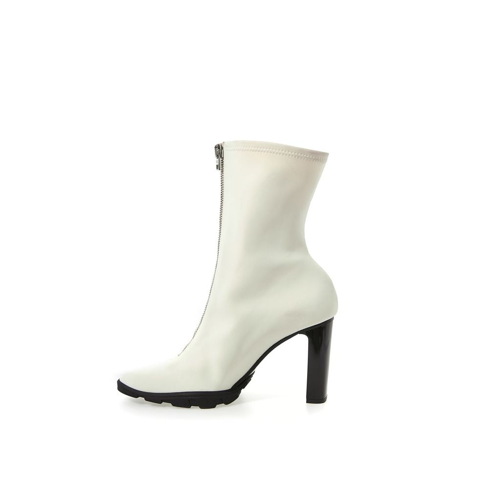 Elegant Neoprene Ankle Boots in White