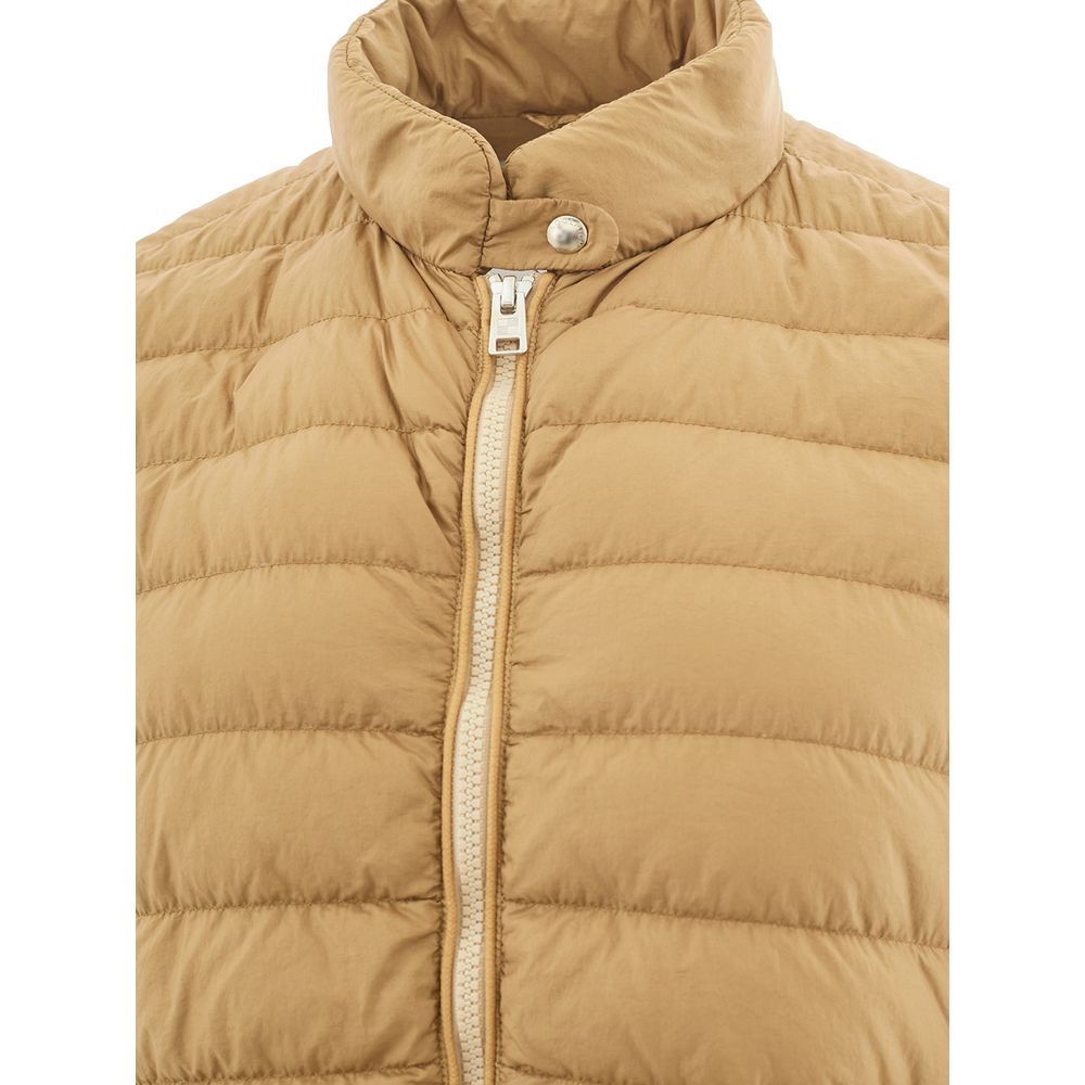 Beige Polyamide Chic Winter Coat