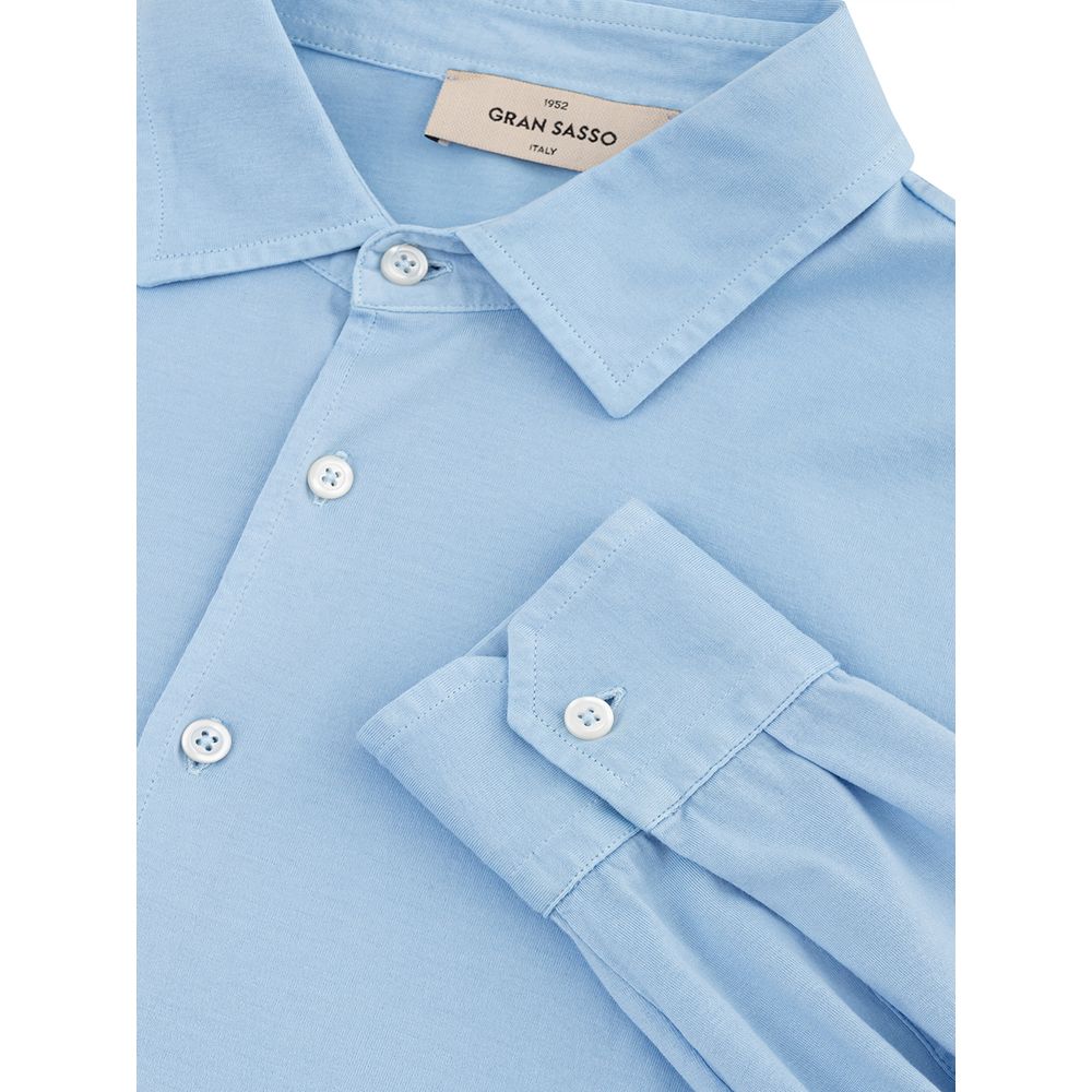 Elegant Light Blue Cotton Shirt for Men