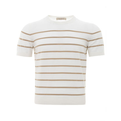 Elegant Beige Cotton Tee for the Discerning Gentleman