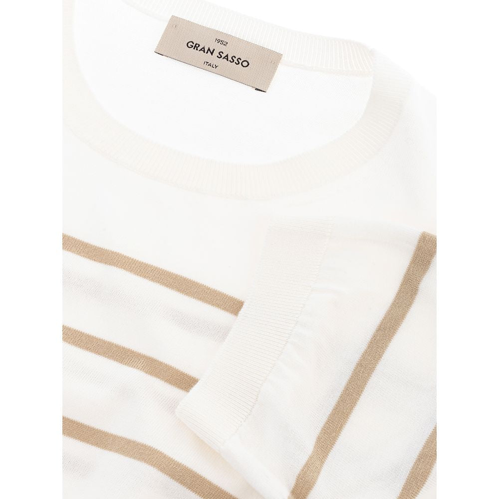 Elegant Beige Cotton Tee for the Discerning Gentleman