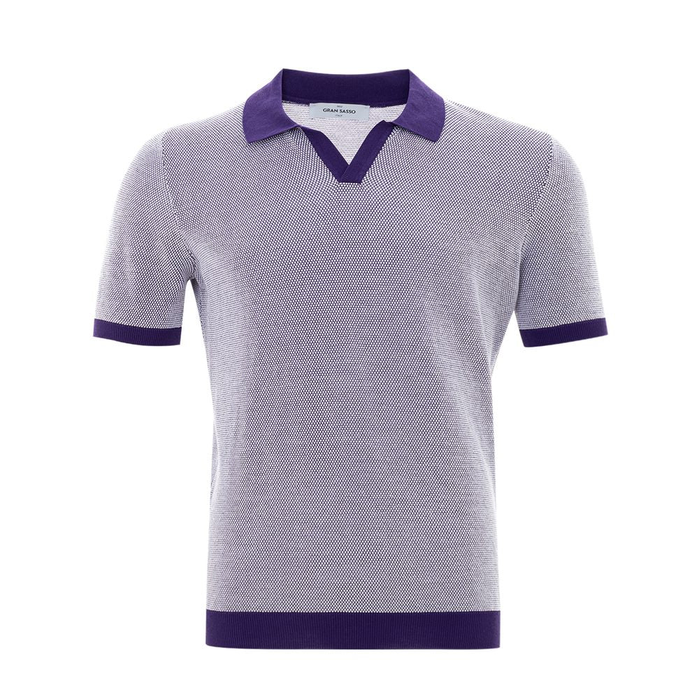 Elegant Purple Cotton Polo Shirt for Men