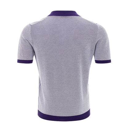 Elegant Purple Cotton Polo Shirt for Men