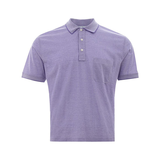 Elegant Purple Cotton Polo Shirt for Men