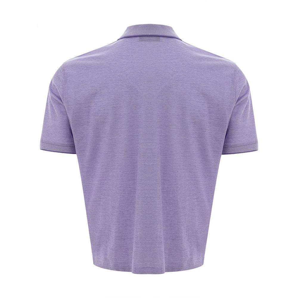 Elegant Purple Cotton Polo Shirt for Men