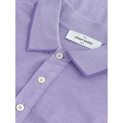 Elegant Purple Cotton Polo Shirt for Men