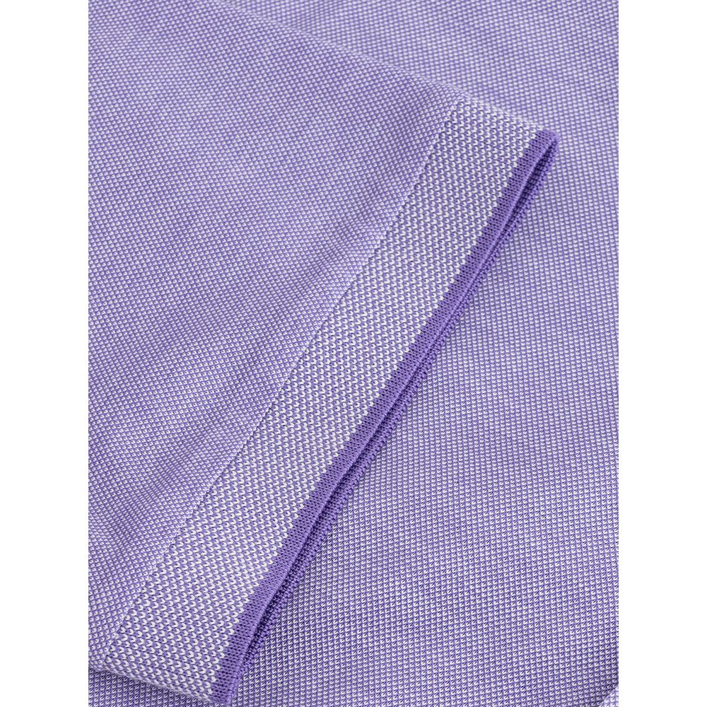 Elegant Purple Cotton Polo Shirt for Men