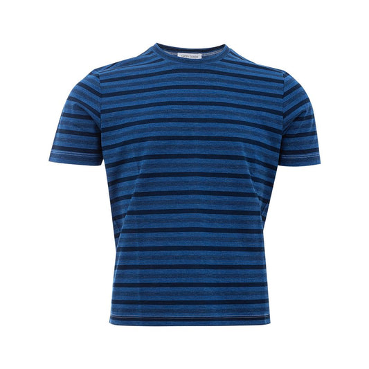 Elegant Blue Cotton Tee for Sophisticated Style