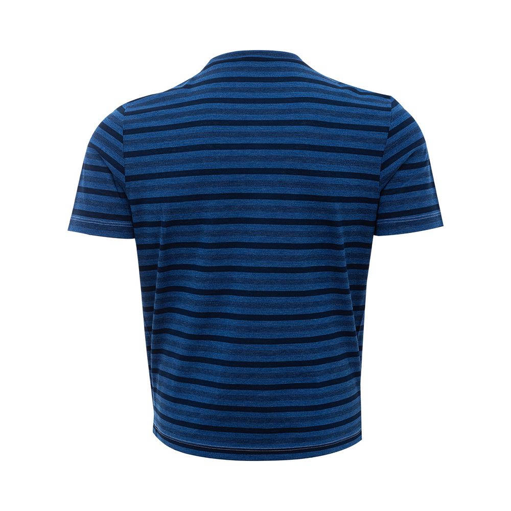 Elegant Blue Cotton Tee for Sophisticated Style