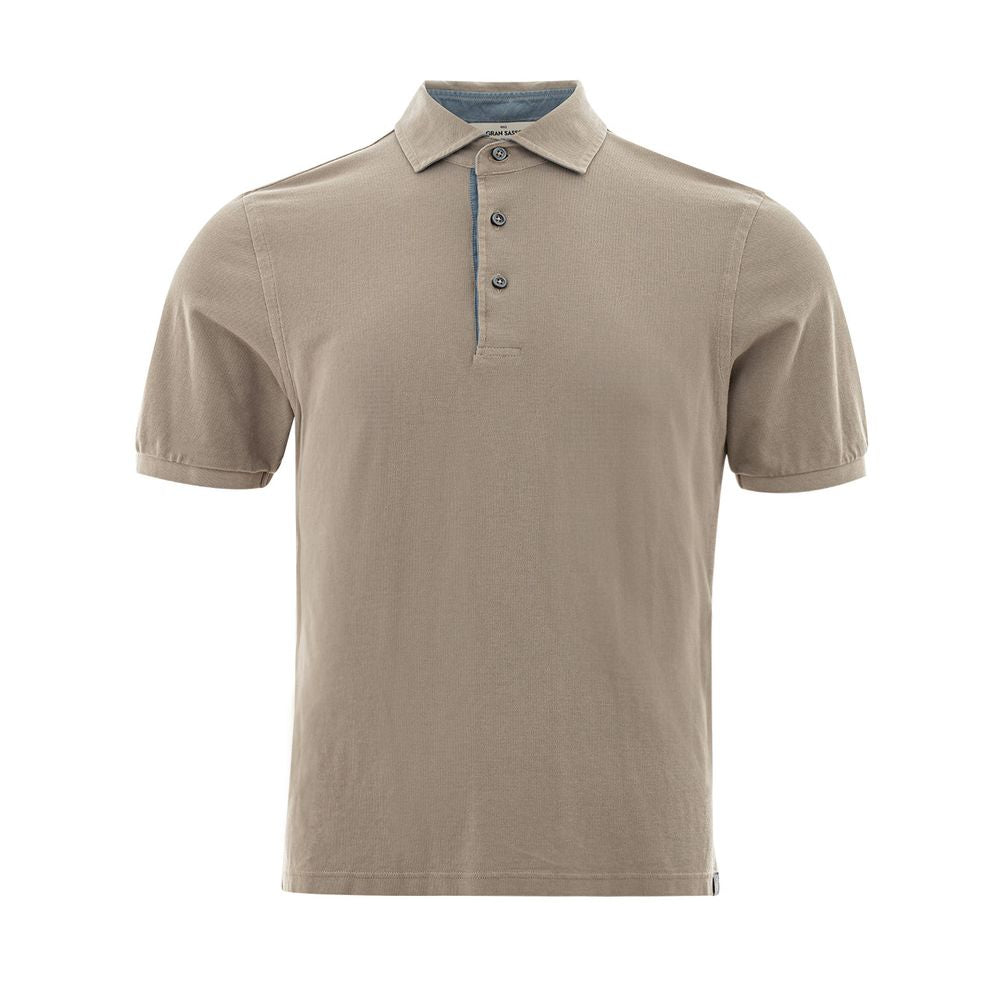 Beige Cotton Polo Shirt - Timeless Elegance