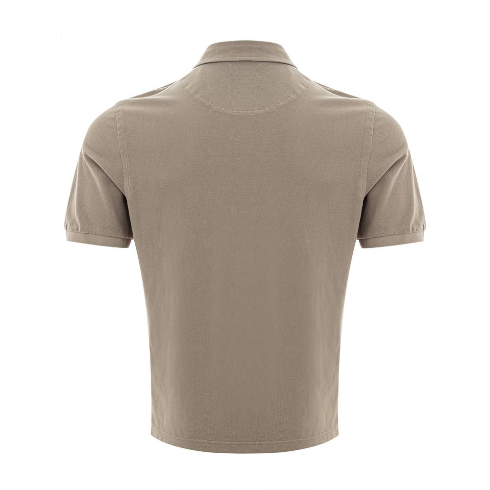 Beige Cotton Polo Shirt - Timeless Elegance