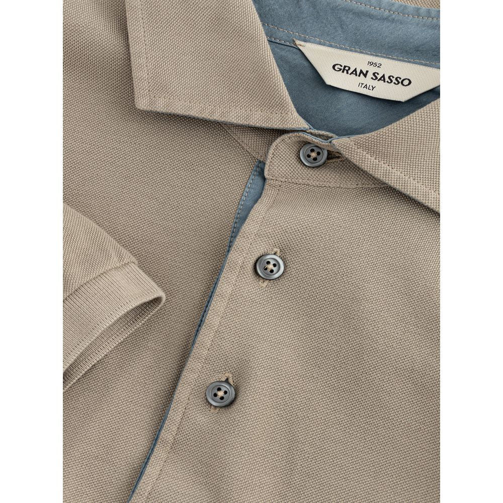 Beige Cotton Polo Shirt - Timeless Elegance