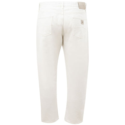 Elegant White Cotton Trousers