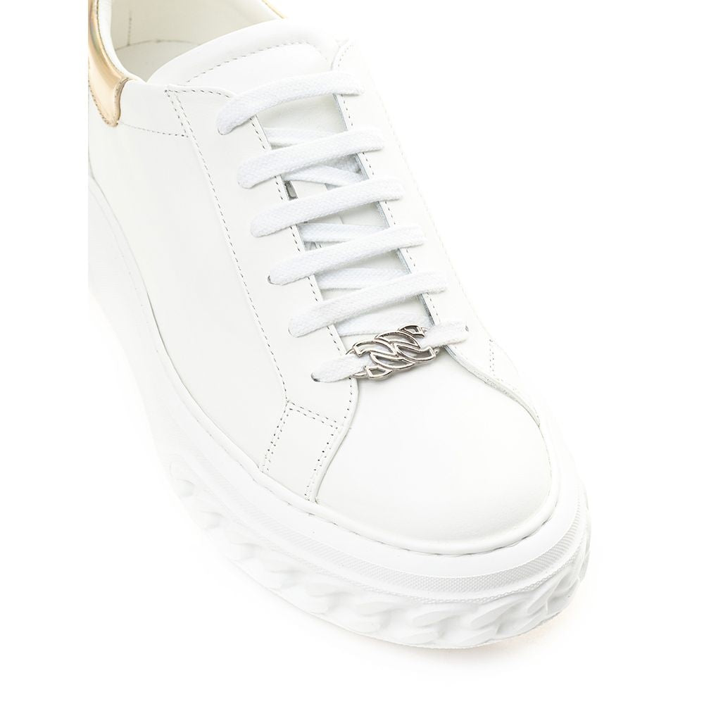 Elegant White Leather Sneakers