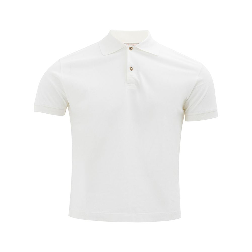 Elegant White Cotton Polo Shirt for Men