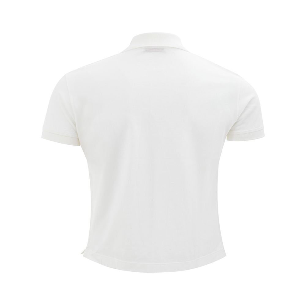 Elegant White Cotton Polo Shirt for Men