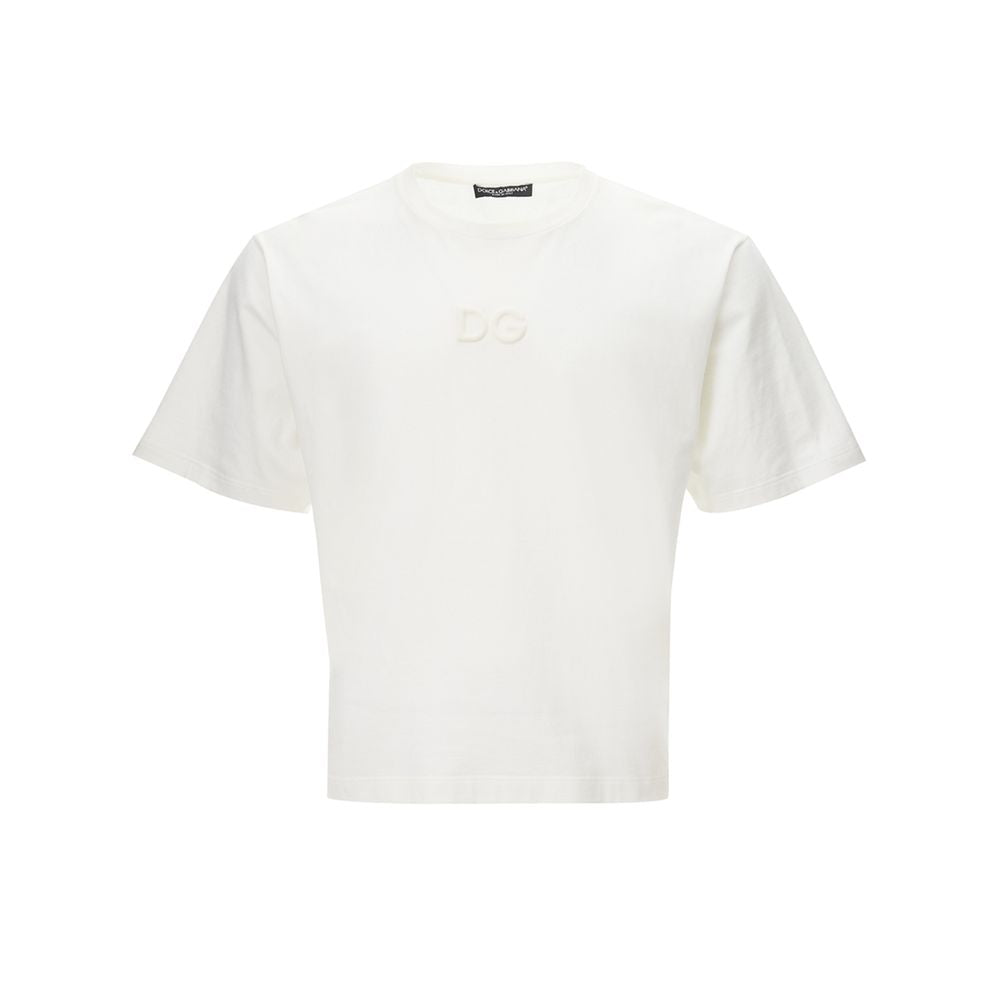 Elegant White Cotton Tee for Men