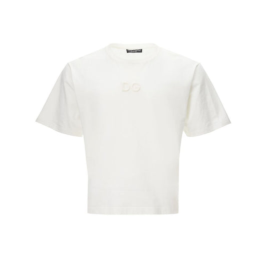 Elegant White Cotton Tee for Men