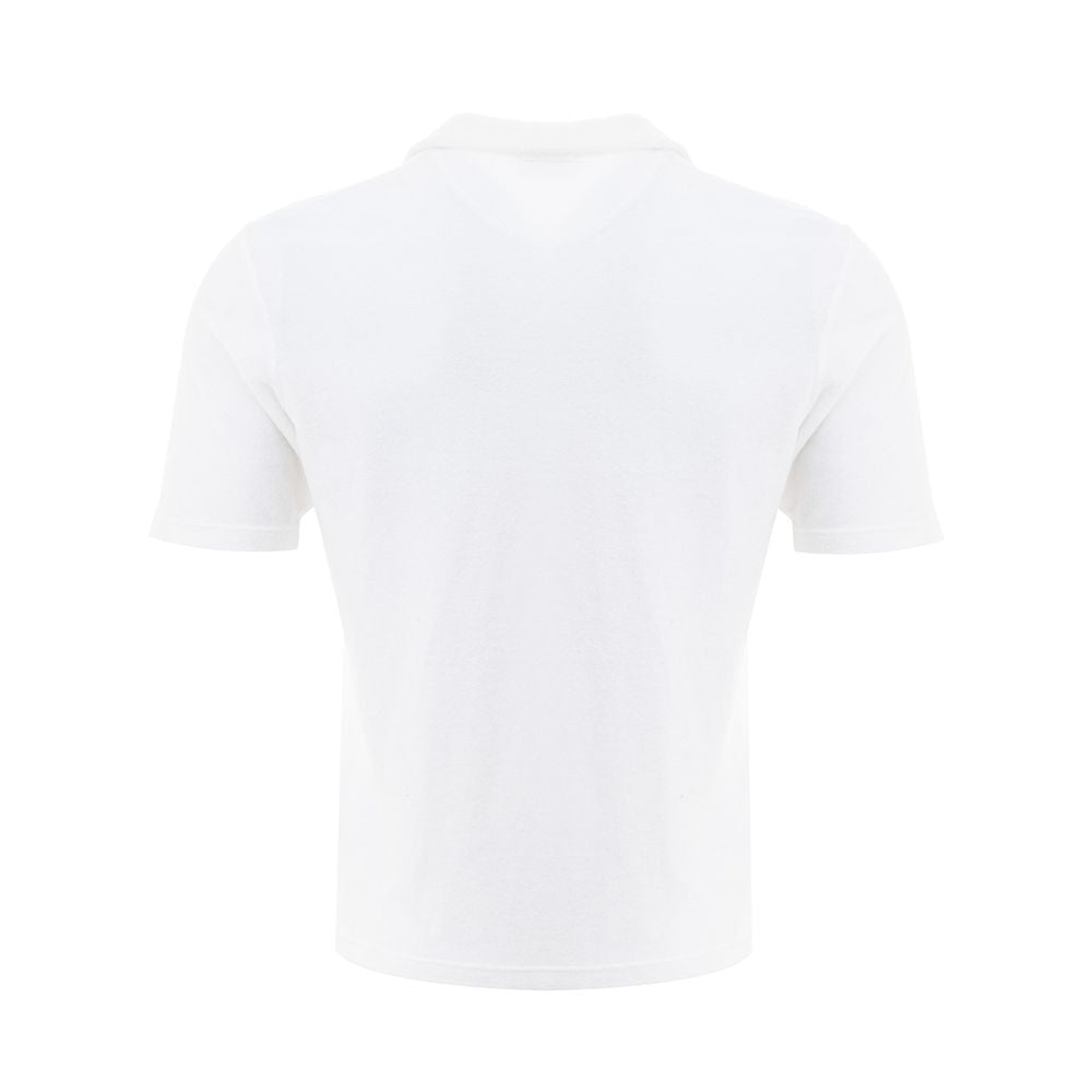 Elegant White Cotton Polo Shirt