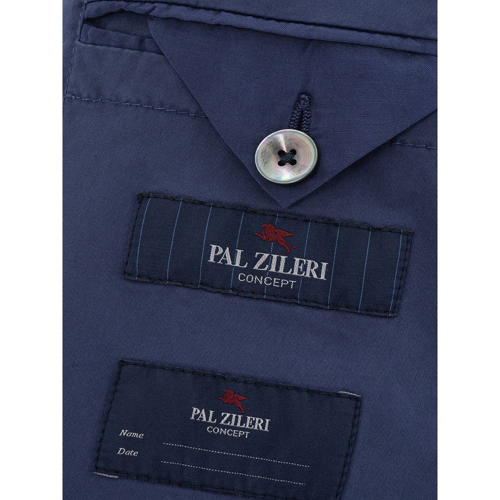 Elegant Italian Blue Cotton Jacket