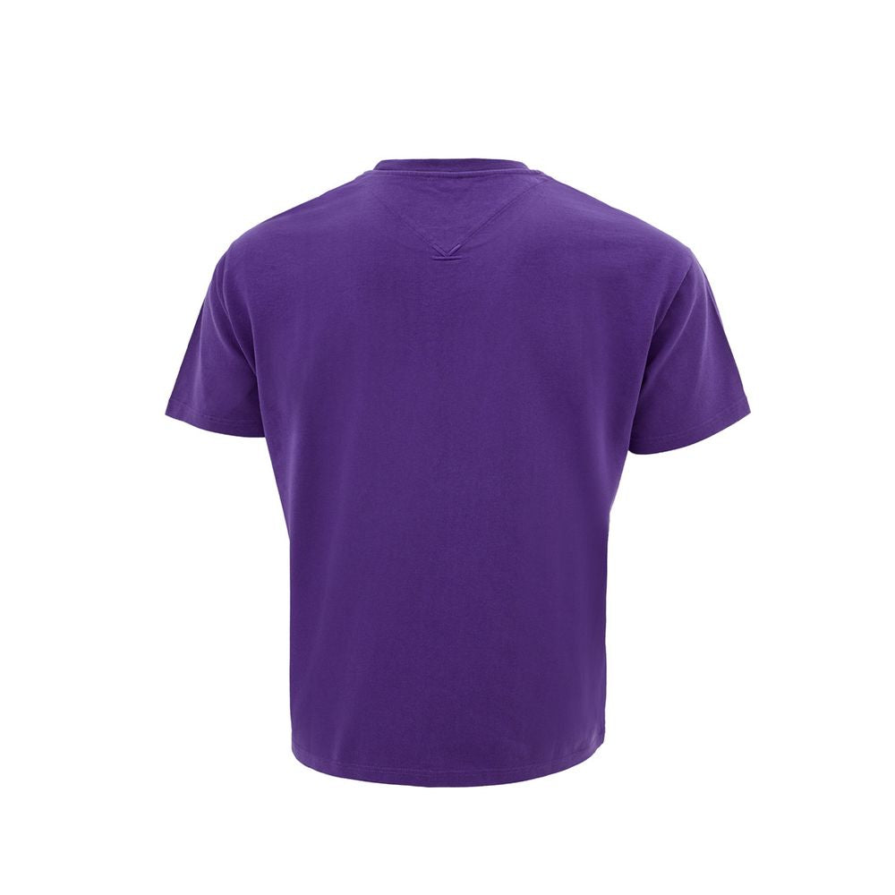 Exquisite Purple Cotton Tee for Men