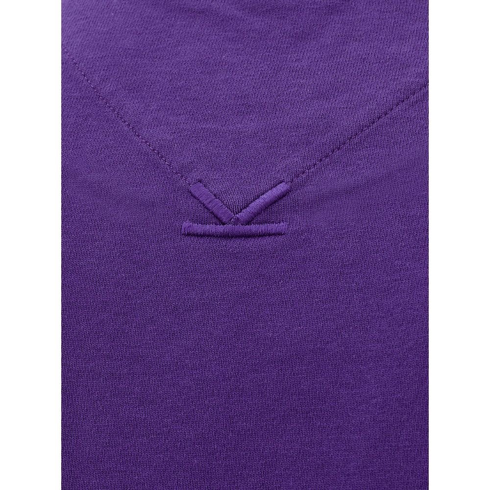 Exquisite Purple Cotton Tee for Men