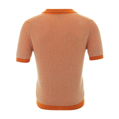 Elegant Cotton Polo Shirt in Vibrant Orange