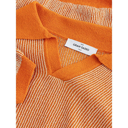 Elegant Cotton Polo Shirt in Vibrant Orange