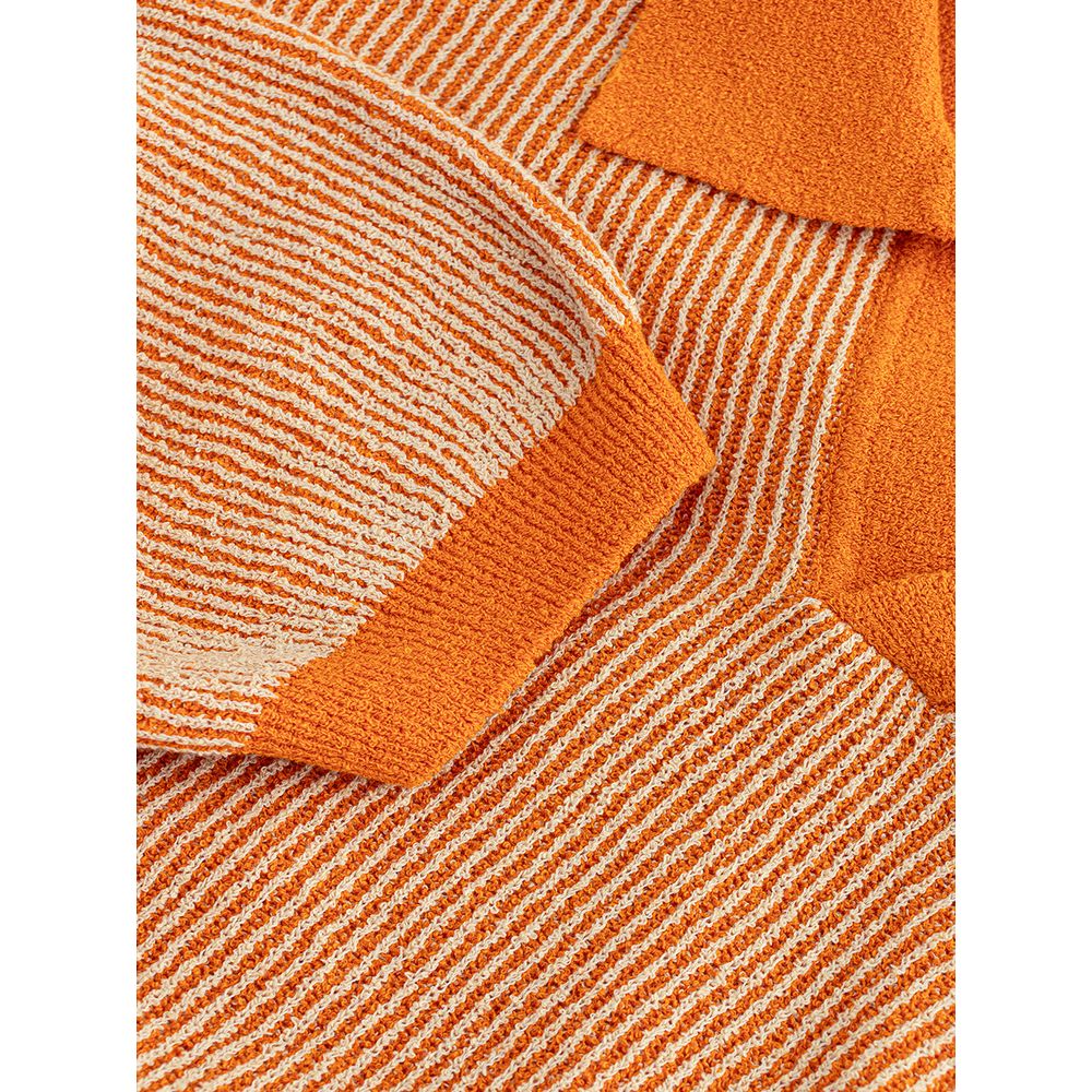 Elegant Cotton Polo Shirt in Vibrant Orange