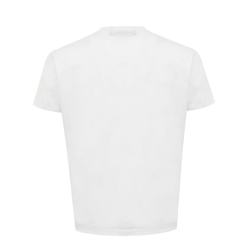 Sleek White Cotton Tee for Men