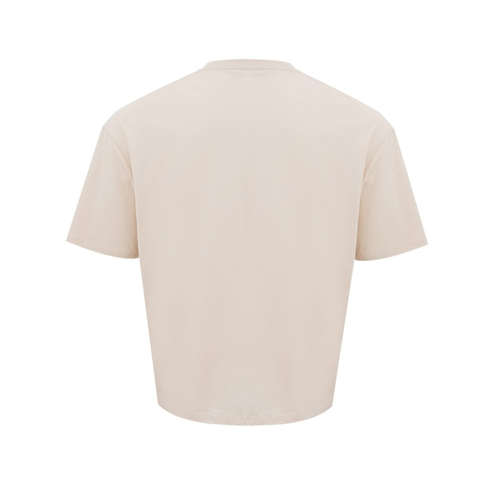 Elegant Beige Cotton Tee for the Modern Man