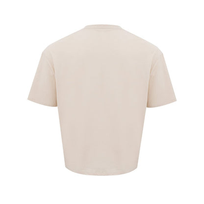 Elegant Beige Cotton Tee for the Modern Man