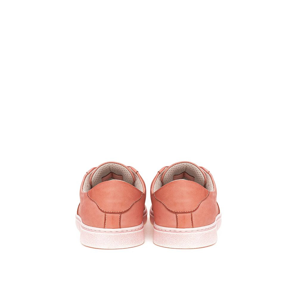 Elegant Pink Leather Sneakers for the Modern Man